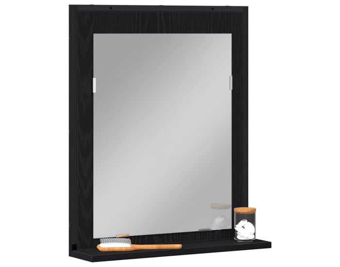 Sonata Oglindă Stejar negru 50 x 12 x 60 cm Sticlă și Lemn Ingineresc