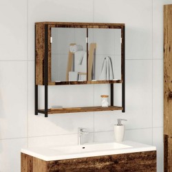 Sonata H Огледален шкаф за баня с рафт Старо дърво 60 x 16 x 60 см - Dulapuri de baie
