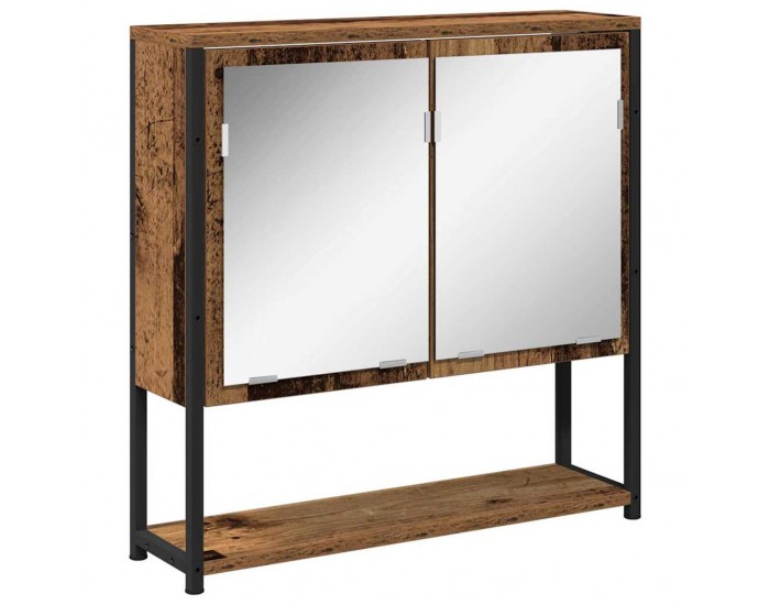 Sonata H Огледален шкаф за баня с рафт Старо дърво 60 x 16 x 60 см