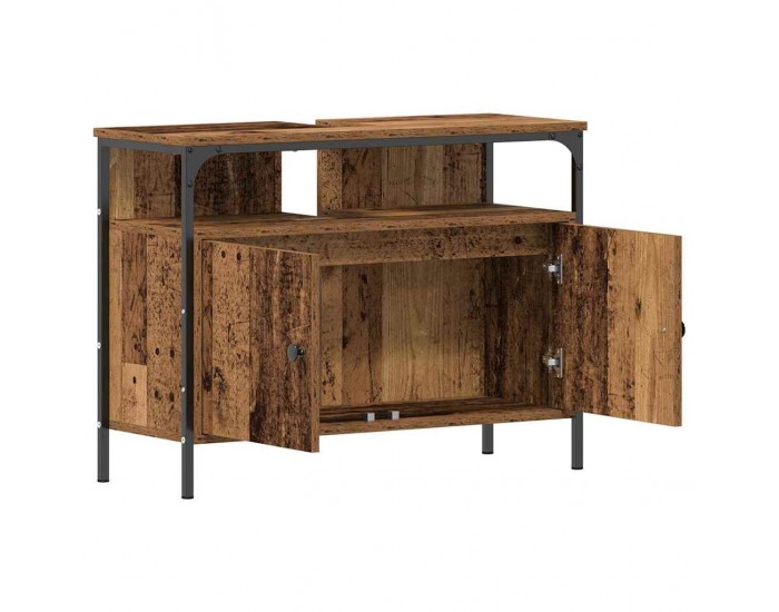 Sonata H Огледален шкаф за баня с рафт Старо дърво 60 x 16 x 60 см
