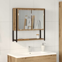 Sonata H Огледален шкаф за баня с рафт дъб артизан 60 x 16 x 60 см - Dulapuri de baie