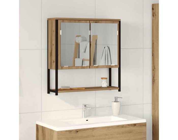 Sonata H Огледален шкаф за баня с рафт дъб артизан 60 x 16 x 60 см