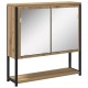 Sonata H Огледален шкаф за баня с рафт дъб артизан 60 x 16 x 60 см