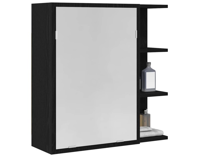 Sonata Dulap cu oglindă pentru baie Stejar Negru 62,5 x 20,5 x 64 cm