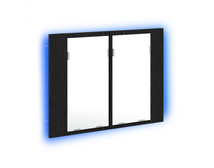 Sonata H Огледален шкаф за баня с рафт с врата Черен дъб 60 x 12 x 45 см