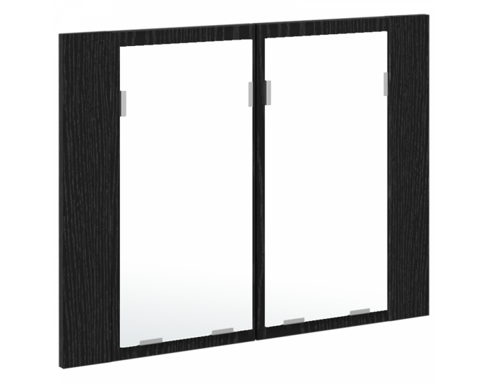 Sonata H Огледален шкаф за баня с рафт с врата Черен дъб 60 x 12 x 45 см