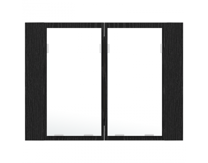 Sonata H Огледален шкаф за баня с рафт с врата Черен дъб 60 x 12 x 45 см
