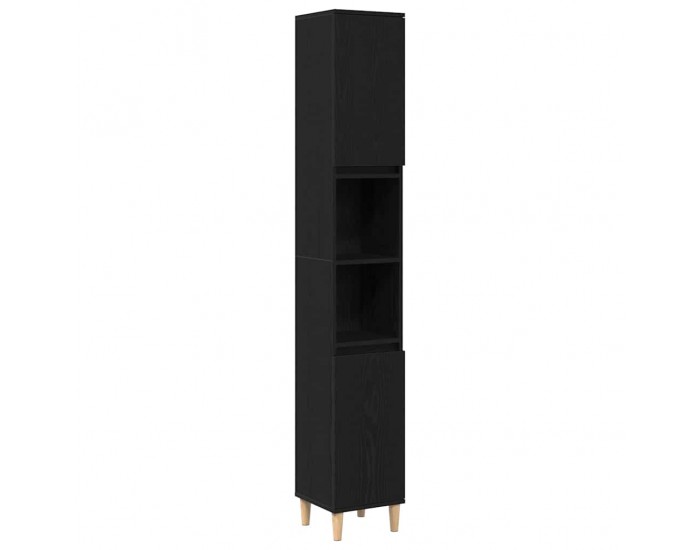 Sonata H Шкаф за баня с рафт Черен дъб 30 x 30 x 190 см Инженерно дърво