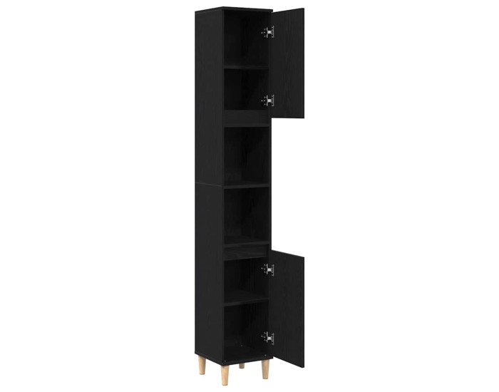 Sonata Dulap de Baie Stejar Negru 30 x 30 x 190 cm Lemn prelucrat
