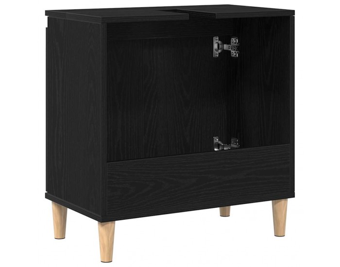 Sonata H Шкаф за мивка с рафт Черен дъб 58 x 33 x 60 см Инженерно дърво