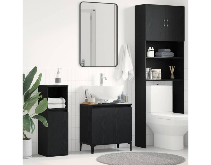 Sonata H Шкаф за мивка с рафт Черен дъб 58 x 33 x 60 см Инженерно дърво