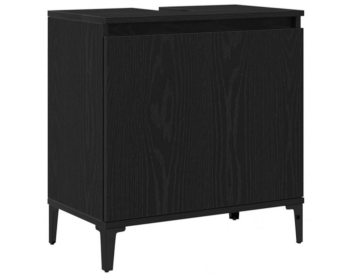 Sonata H Шкаф за мивка с рафт Черен дъб 58 x 33 x 60 см Инженерно дърво