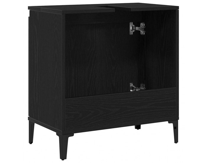 Sonata H Шкаф за мивка с рафт Черен дъб 58 x 33 x 60 см Инженерно дърво