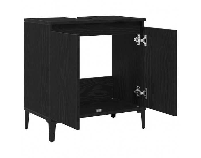 Sonata H Шкаф за мивка с рафт Черен дъб 58 x 33 x 60 см Инженерно дърво
