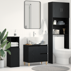 Sonata H Шкаф за баня с рафт Черен дъб 65 x 33 x 60 см Инженерно дърво - Dulapuri de baie