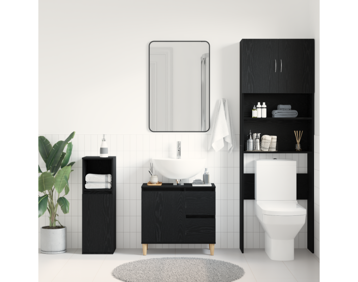 Sonata Dulap de Baie Stejar Negru 65 x 33 x 60 cm Lemn prelucrat