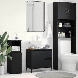 Sonata H Шкаф за баня с рафт Черен дъб 65 x 33 x 60 см Инженерно дърво - Dulapuri de baie
