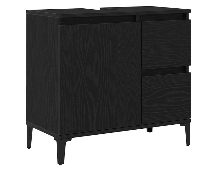 Sonata H Шкаф за баня с рафт Черен дъб 65 x 33 x 60 см Инженерно дърво