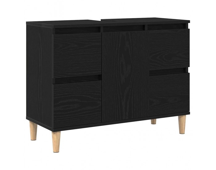 Sonata H Шкаф за мивка с рафт Черен дъб 80 x 33 x 60 см Инженерно дърво