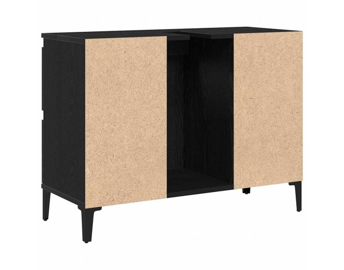 Sonata H Шкаф за мивка с рафт Черен дъб 80 x 33 x 60 см Инженерно дърво