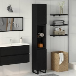 Sonata H Шкаф за баня с рафт Черен дъб 30 x 30 x 190 см Инженерно дърво - Dulapuri de baie