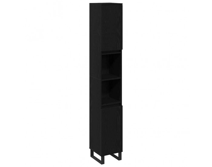 Sonata H Шкаф за баня с рафт Черен дъб 30 x 30 x 190 см Инженерно дърво