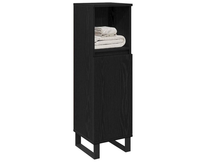 Sonata Dulap de Baie Stejar Negru 30 x 30 x 100 cm Lemn prelucrat