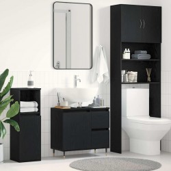 Sonata H Шкаф за баня с рафт Черен дъб 65 x 33 x 60 см Инженерно дърво - Dulapuri de baie