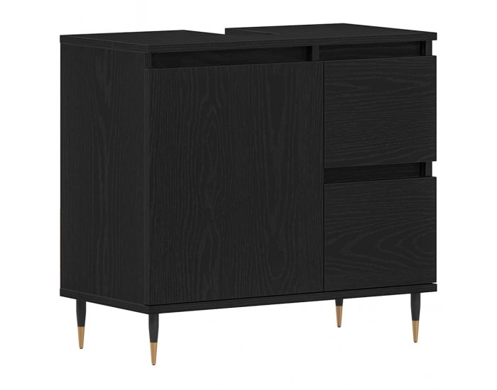Sonata H Шкаф за баня с рафт Черен дъб 65 x 33 x 60 см Инженерно дърво