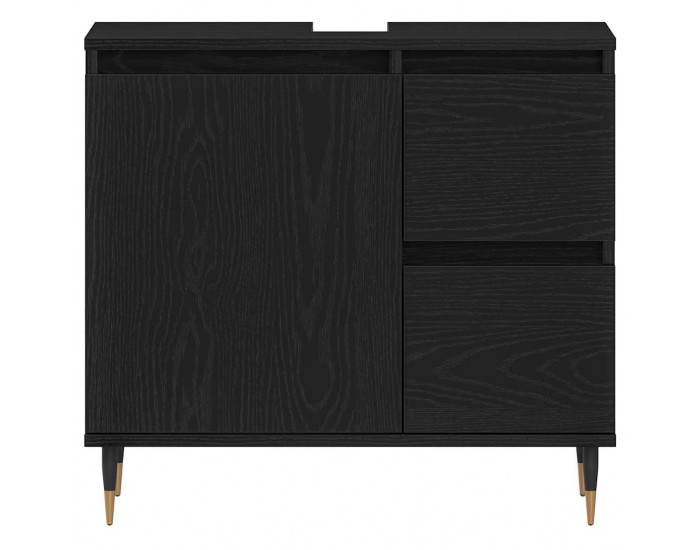 Sonata H Шкаф за баня с рафт Черен дъб 65 x 33 x 60 см Инженерно дърво