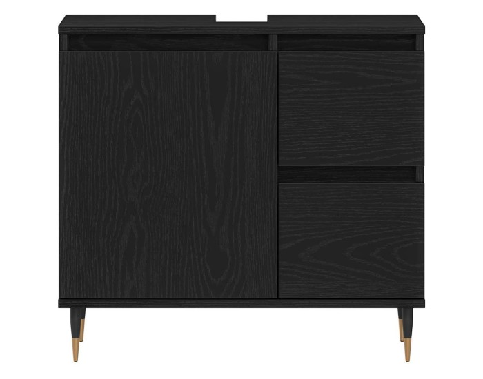 Sonata Dulap de Baie Stejar Negru 65 x 33 x 60 cm Lemn prelucrat