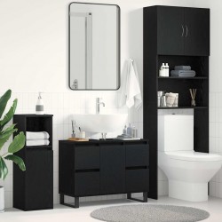 Sonata H Шкаф за баня с рафт Черен дъб 80 x 33 x 60 см Инженерно дърво - Dulapuri de baie