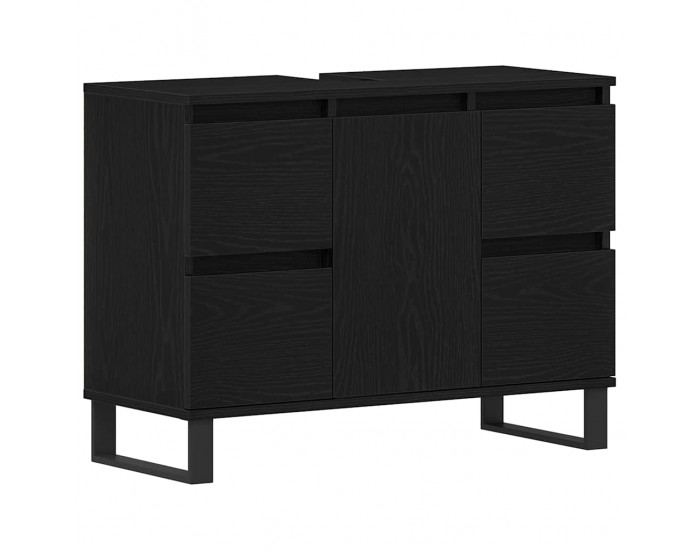Sonata H Шкаф за баня с рафт Черен дъб 80 x 33 x 60 см Инженерно дърво