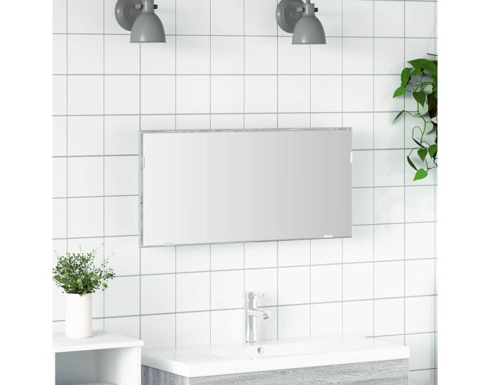 Sonata Oglindă Gri închis sonoma 80 x 37 cm Sticlă și Lemn Ingineresc