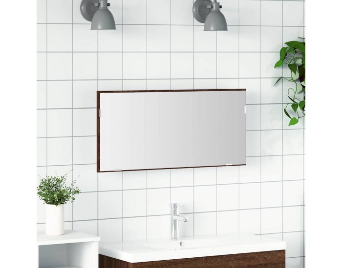 Sonata H Огледало за баня Кафяв дъб 80 x 8.5 x 37 см Инженерно дърво