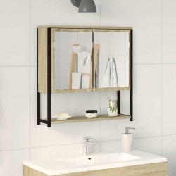 Sonata H Огледало за баня с врата Бежово 60 x 16 x 60 см Инженерно дърво - Dulapuri de baie