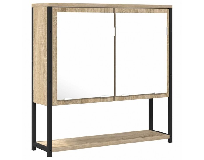Sonata H Огледало за баня с врата Бежово 60 x 16 x 60 см Инженерно дърво