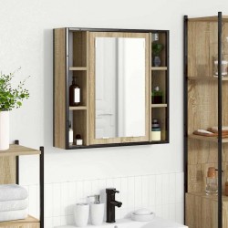 Sonata H Шкаф с огледало за баня Бежово 60 x 16 x 60 см Инженерно дърво - Dulapuri de baie