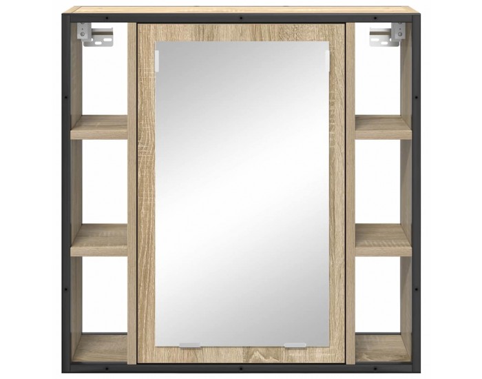 Sonata H Шкаф с огледало за баня Бежово 60 x 16 x 60 см Инженерно дърво