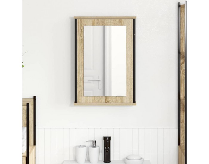 Sonata H Шкаф с огледало за баня Кафяво 42 x 12 x 60 см Инженерно дърво