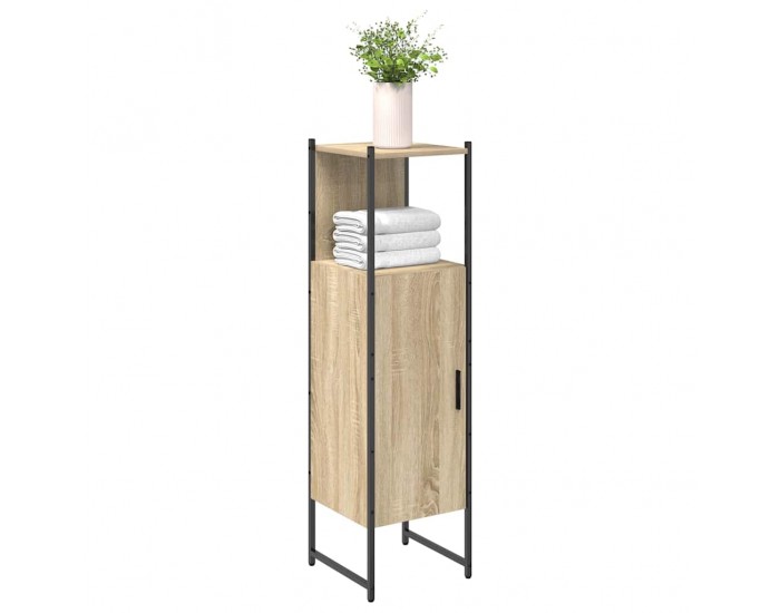 Sonata H Шкаф за баня с врата Бежово 33 x 33 x 120.5 см Инженерно дърво