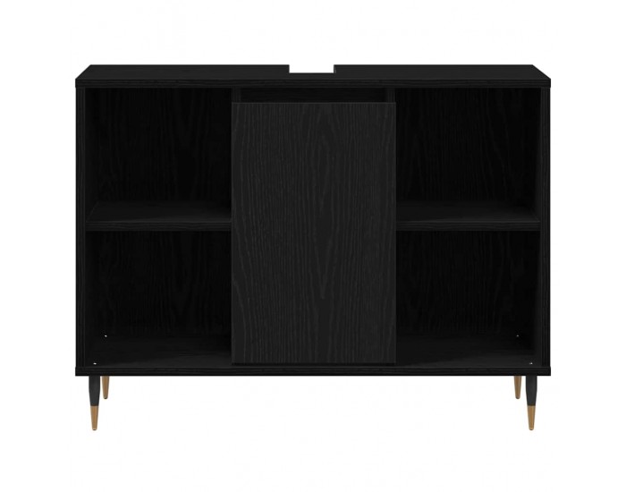Sonata H Шкаф за баня с рафт Черен дъб 80 x 33 x 60 см Инженерно дърво