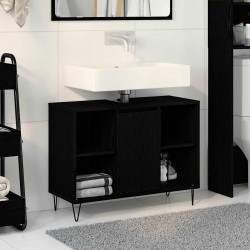 Sonata H Шкаф за баня с рафт Черен дъб 80 x 33 x 60 см Инженерно дърво - Dulapuri de baie