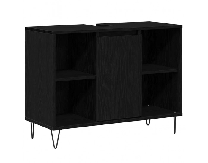 Sonata H Шкаф за баня с рафт Черен дъб 80 x 33 x 60 см Инженерно дърво