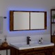 Sonata H LED Огледало за Съхранение с рафт Старо дърво 100 x 12 x 45 см