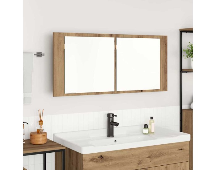 Sonata Cameră de Oglindă LED Stejar Artizanal 100 x 12 x 45 cm
