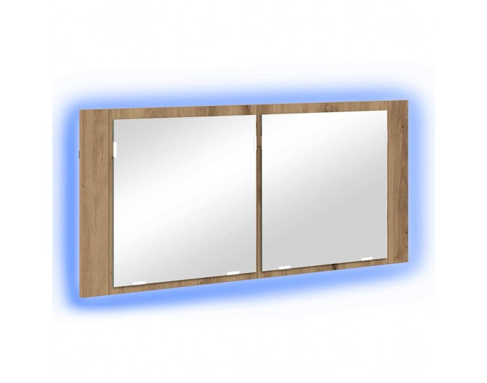 Sonata H LED Огледало за Съхранение с рафт дъб артизан 100 x 12 x 45 см
