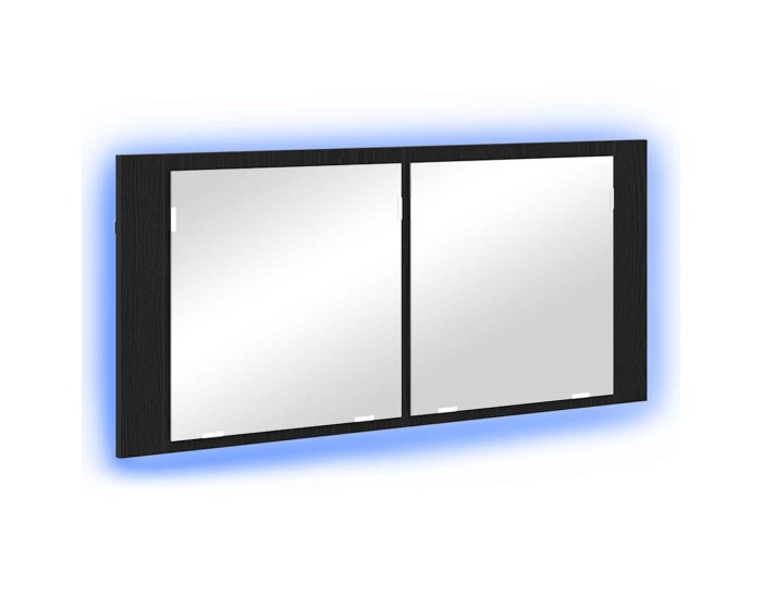 Sonata Cameră de Oglindă LED Stejar Negru 100 x 12 x 45 cm