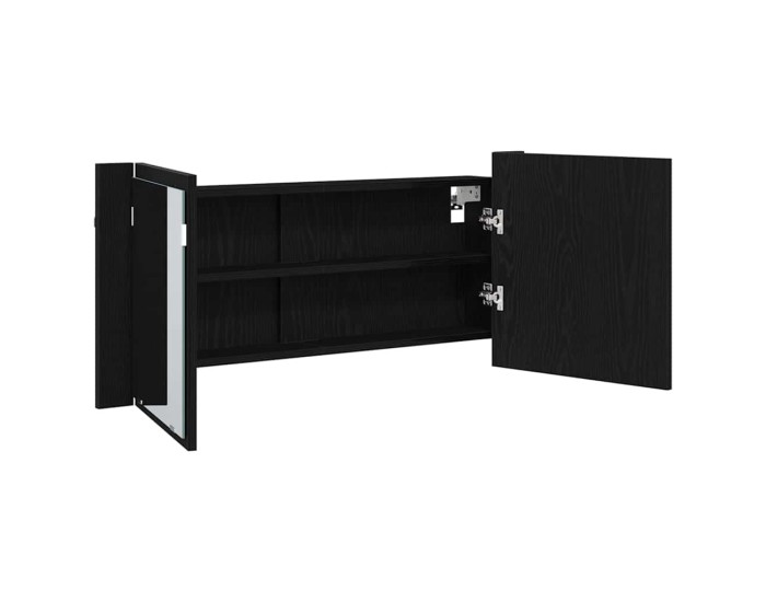 Sonata Cameră de Oglindă LED Stejar Negru 100 x 12 x 45 cm