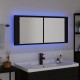 Sonata H LED Огледало за Съхранение с рафт Черен дъб 100 x 12 x 45 см